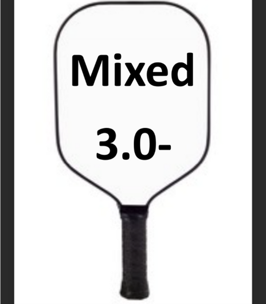 Mixed 3.0- Doubles at Leicestershire Pickleball Tournament. Sunday March 31st 2024.